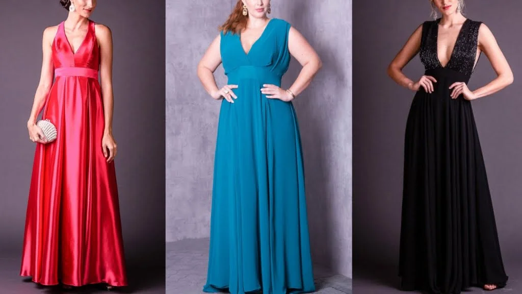 Vestido de festa atemporal simples e