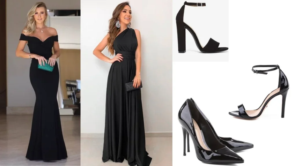 Que sapato usar com vestido longo preto