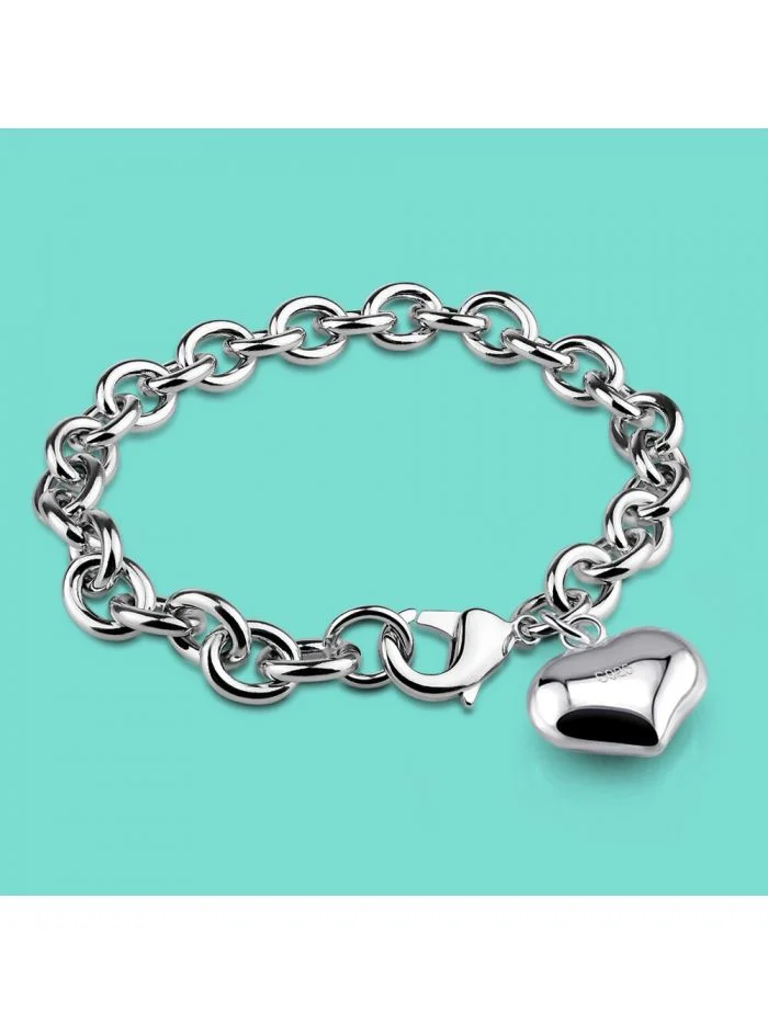 feminino 925 prata esterlina pulseira