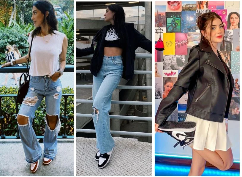 looks streetwear feminino tenis jordan - referência 4