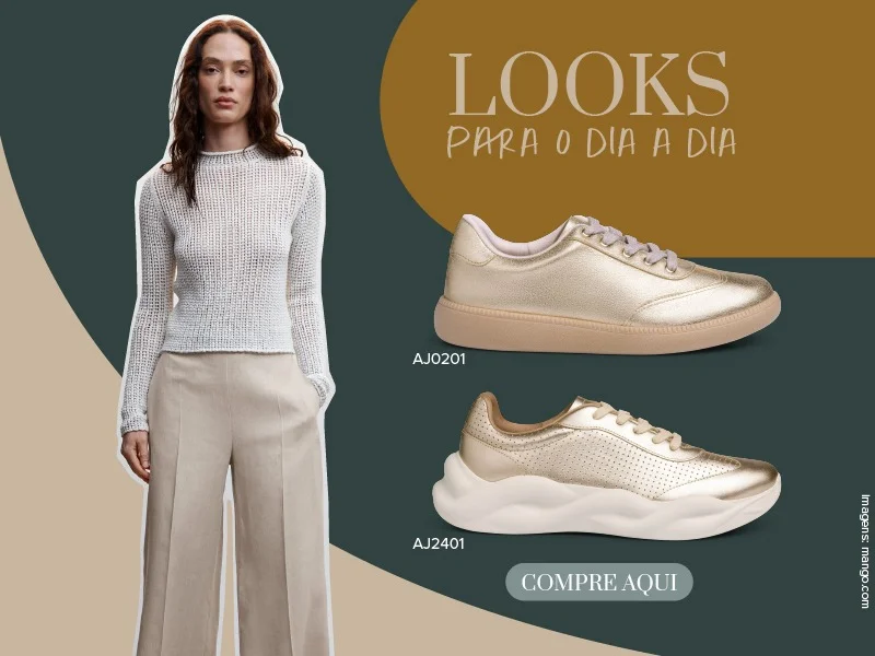 Coloque calçados metalizados nos looks