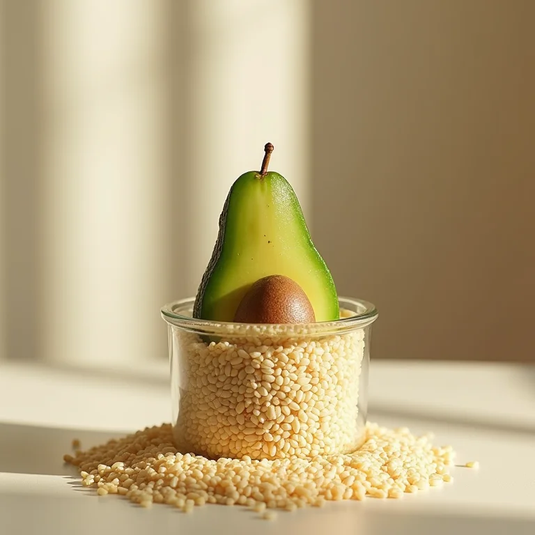 Abacate escondido no arroz