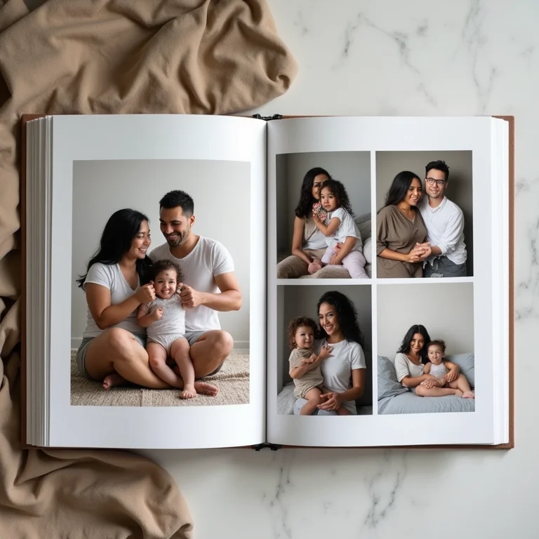 Álbum de fotos de família com fotos antigas