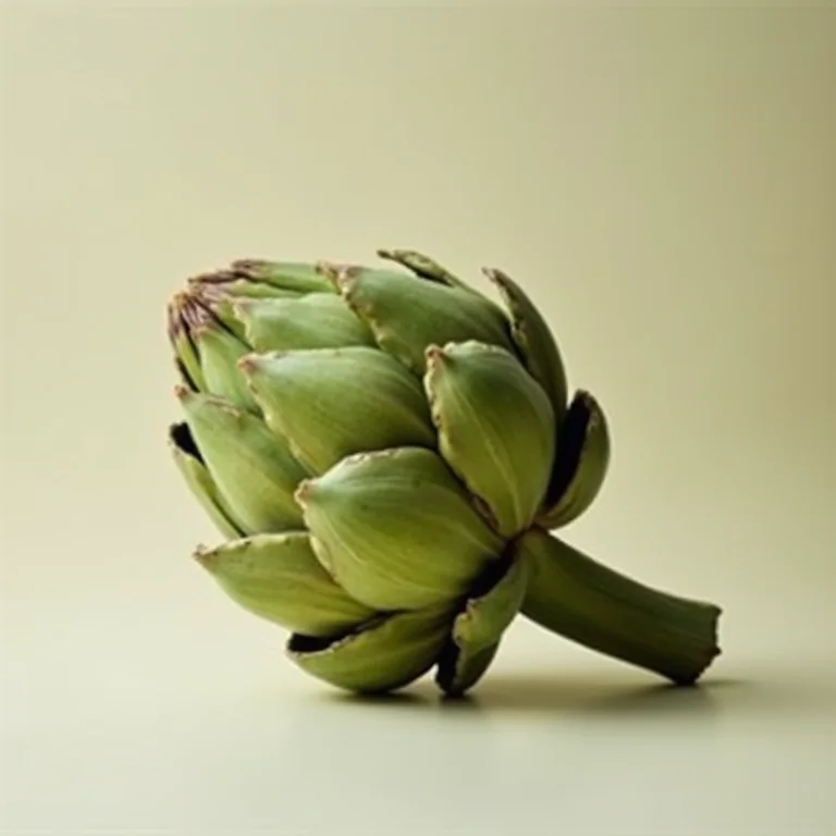 Alcachofra fresca em fundo neutro.