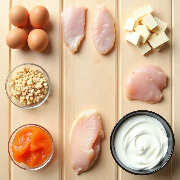 Alimentos ricos em proteína para dieta hiperproteica.