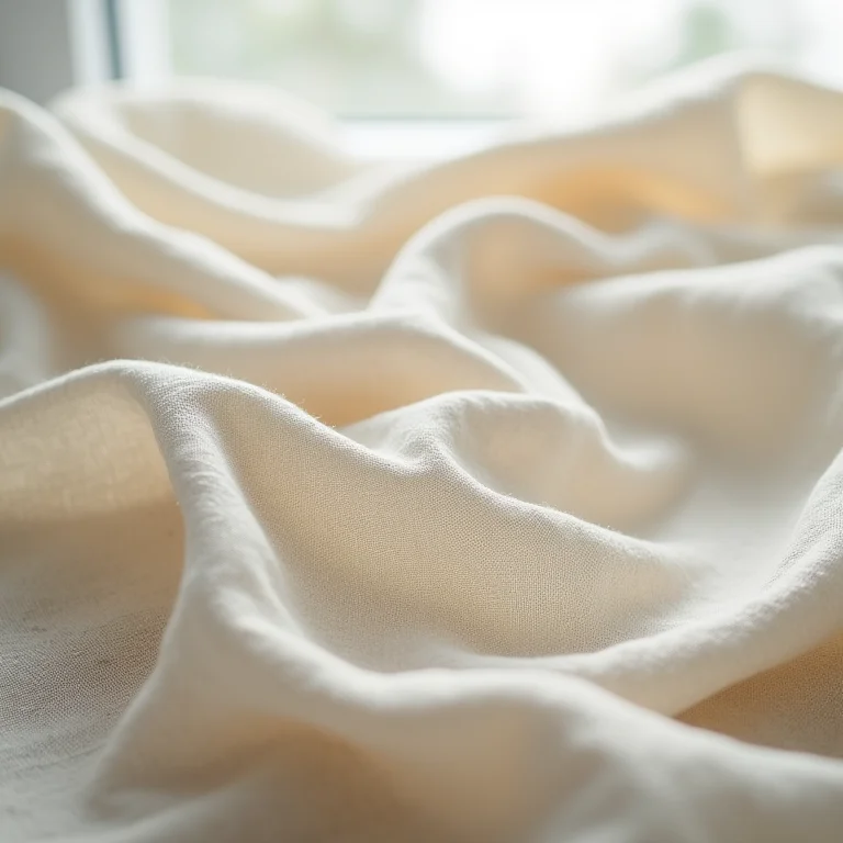 Amostra de tecido de linho para cortinas.