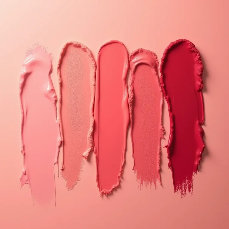 Amostras de blush líquido em tons vibrantes.