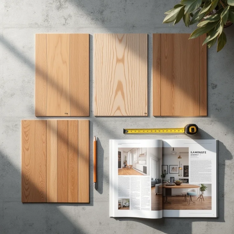 Amostras de diferentes tipos de piso para projeto de design de interiores