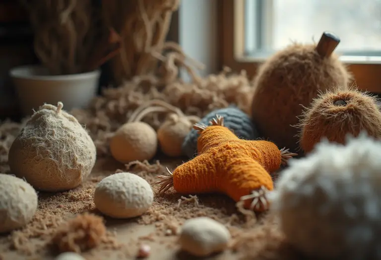 Artesanato criativo com diversos materiais e texturas