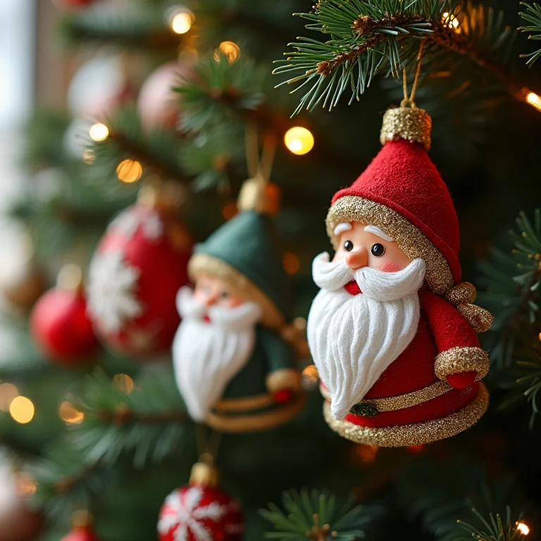 Árvore de Natal decorada com enfeites de EVA feitos à mão