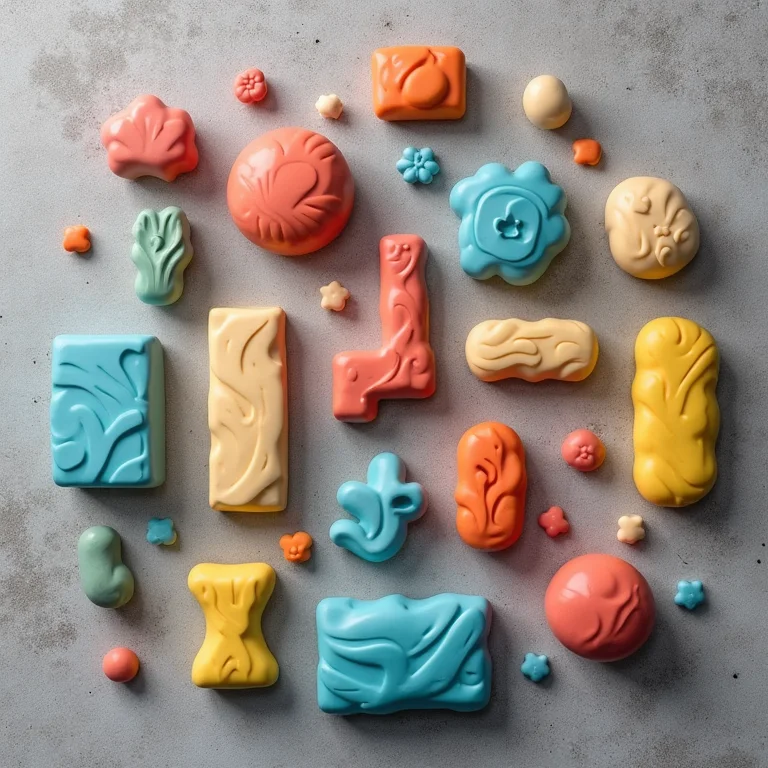 Blocos de cerâmica plástica coloridos.