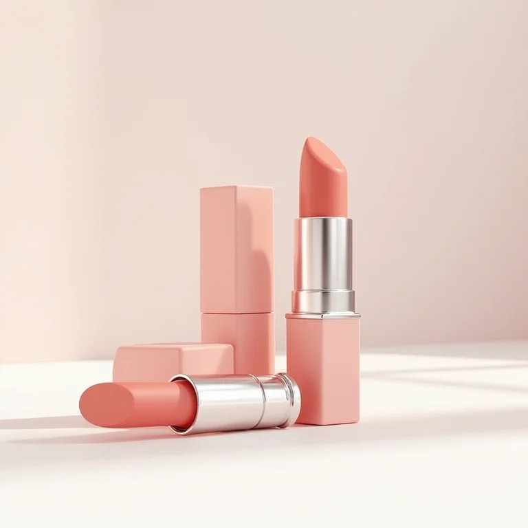 Blush em bastão em tons de rosa, pêssego e bronze.