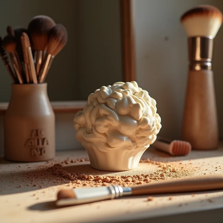 Boné aba curva feminino cercado por ferramentas de estilo, ambiente de salão.