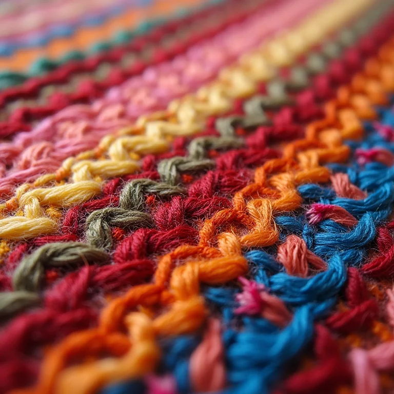 Bordado com ponto cheio vibrante