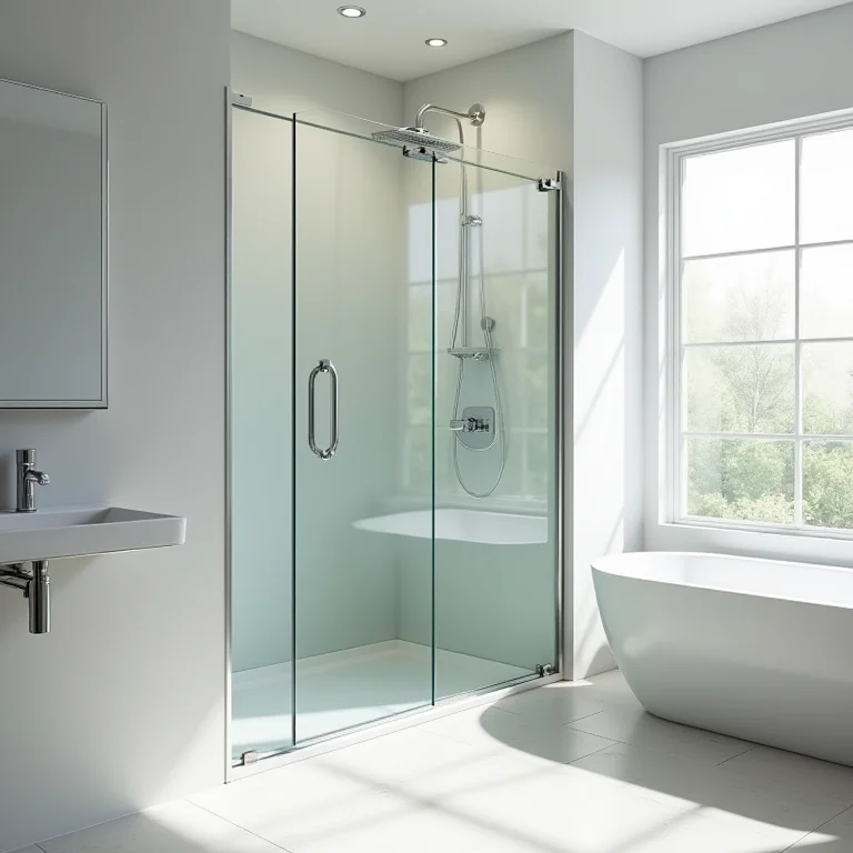 Box de correr com porta de vidro sem moldura para banheiro moderno