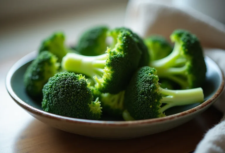 Brócolis fresco cozido no vapor