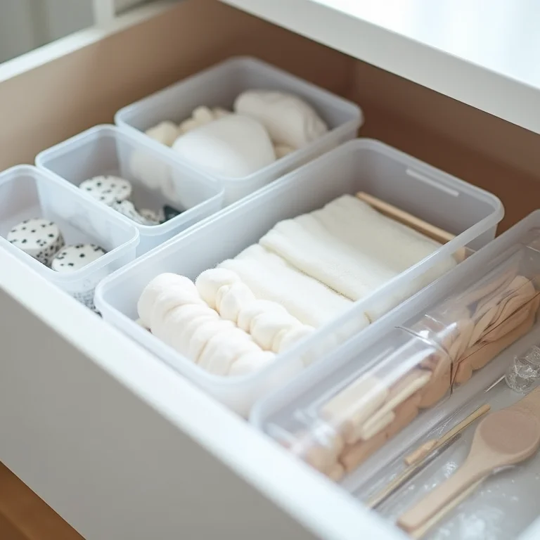 Caixas organizadoras transparentes para itens de higiene pessoal