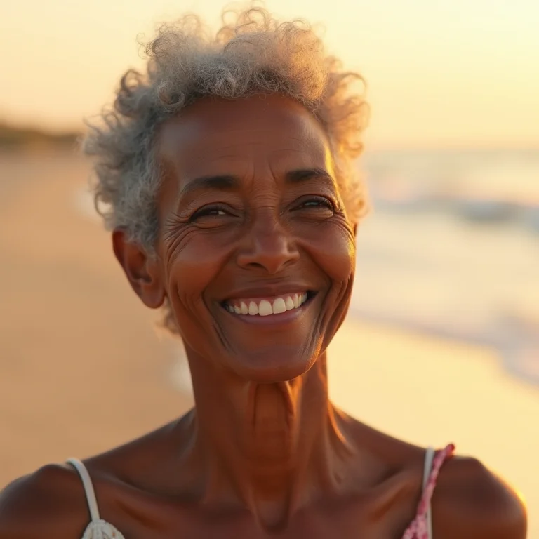 Caminhada consciente na praia para relaxamento