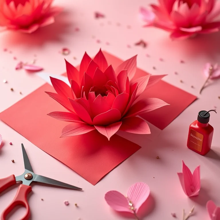 Cartão pop-up coração explosivo