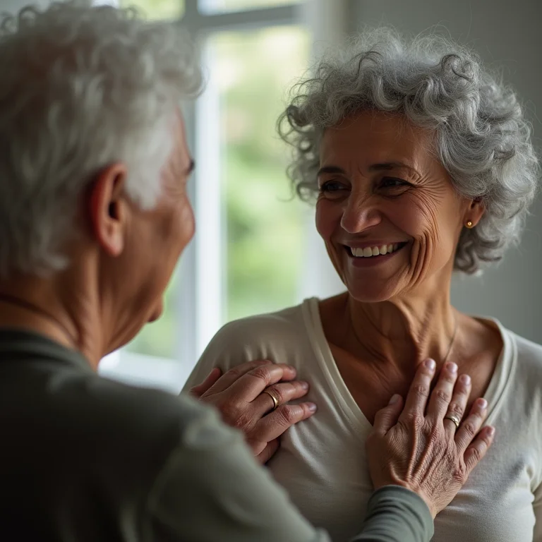 Casal sênior demonstrando afeto