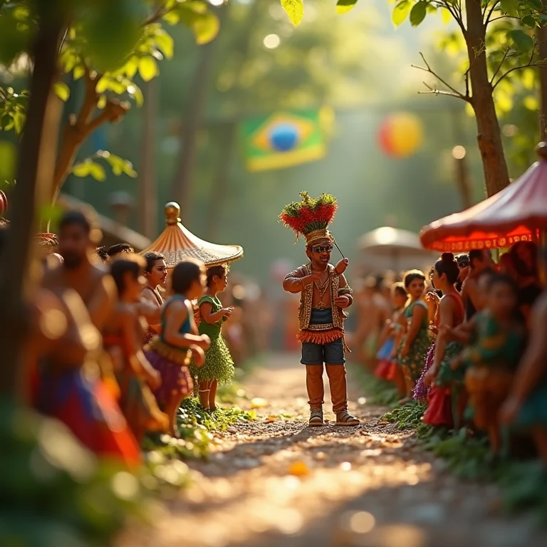 Cenário em miniatura com tema brasileiro