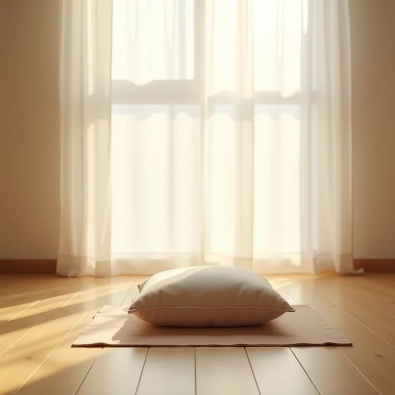 Cenário minimalista para meditação mindfulness