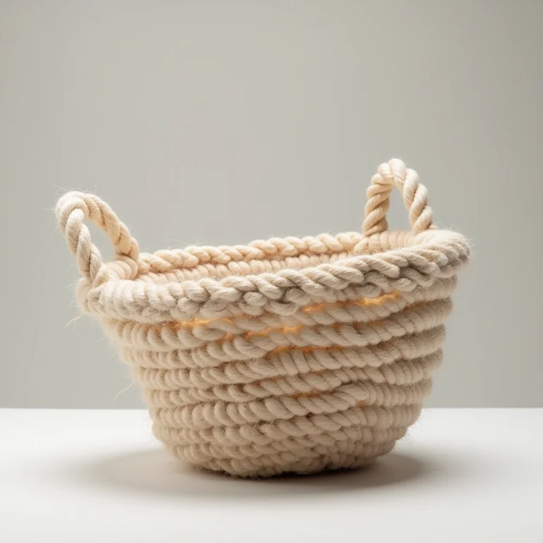 Cesto de fio de malha com estrutura frágil desabando sob peso leve.