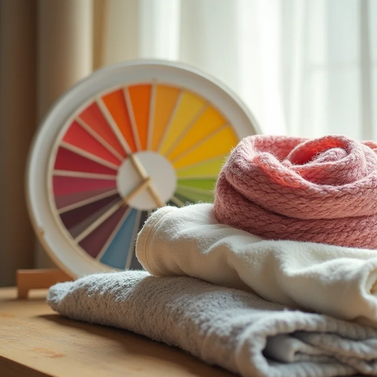 Círculo cromático e roupas neutras com lenço colorido