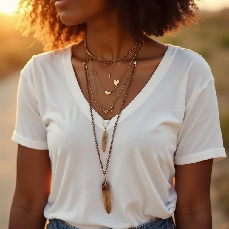 Colares boho com pingentes significativos para um visual pessoal