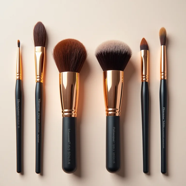 Comparação de pincéis de maquiagem sujos e limpos