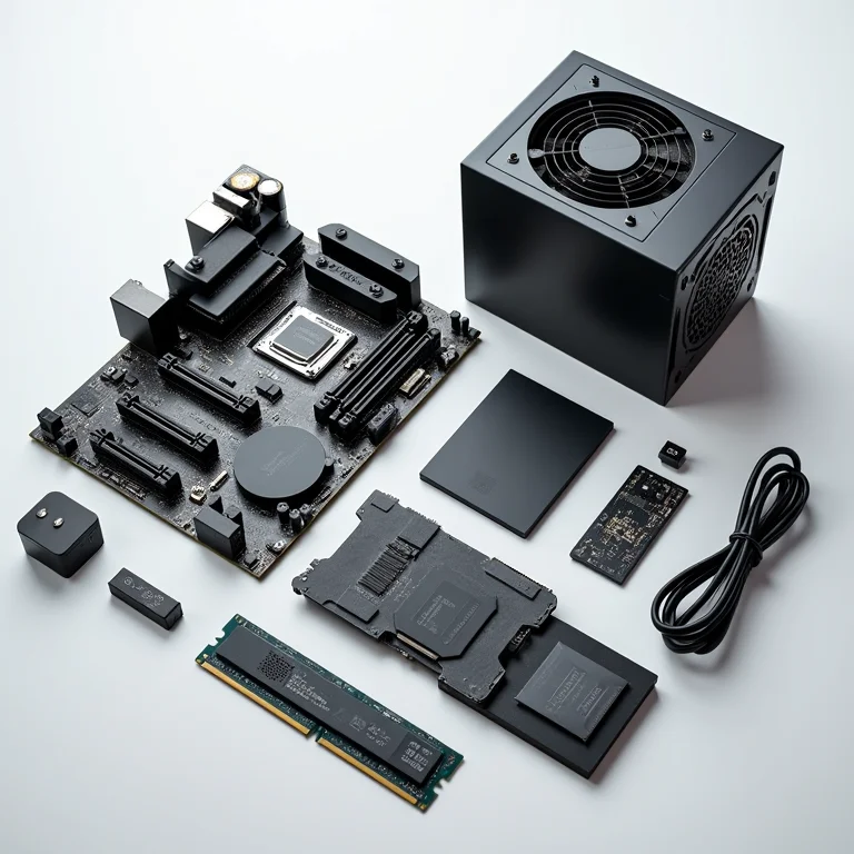 Componentes essenciais para montar um PC básico.