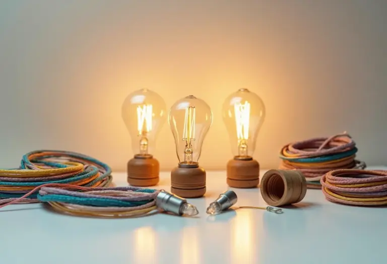 Componentes variados para montagem de luminárias de mesa DIY