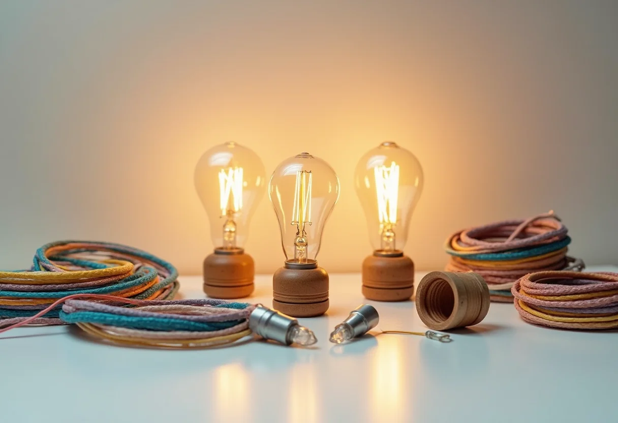 Luminária de mesa DIY: tutorial fácil para iluminar seu cantinho Componentes variados para montagem de luminárias de mesa DIY