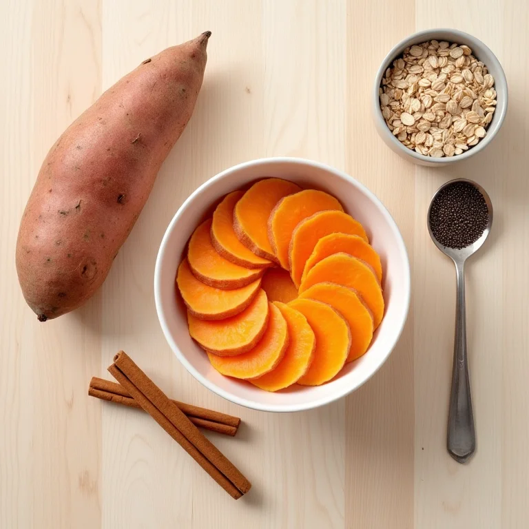 Composição de batata doce, aveia e chia para energia