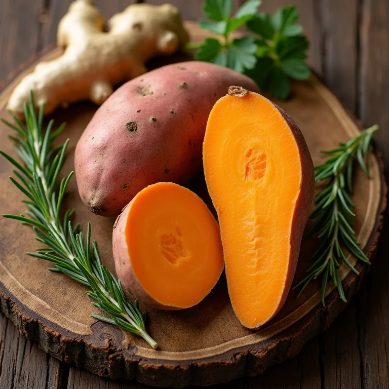 Composição de batata doce e ervas para digestão