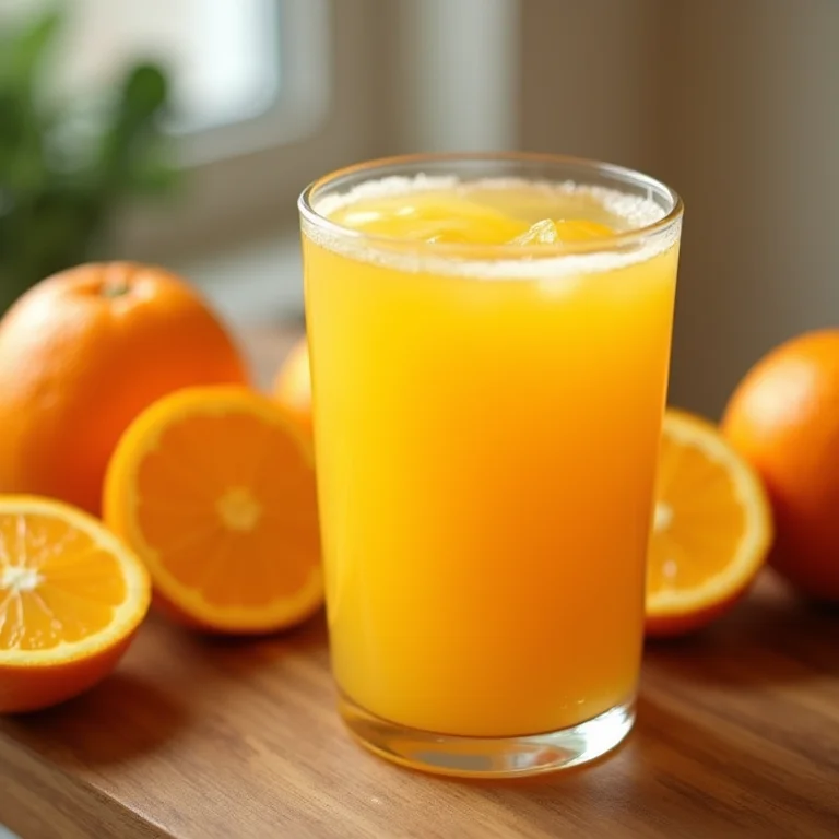 Copo de suco de laranja com laranjas