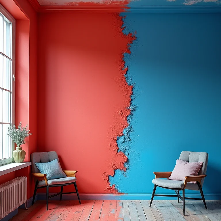 Cores vibrantes e inadequadas para um quarto, representando um erro no Feng Shui.