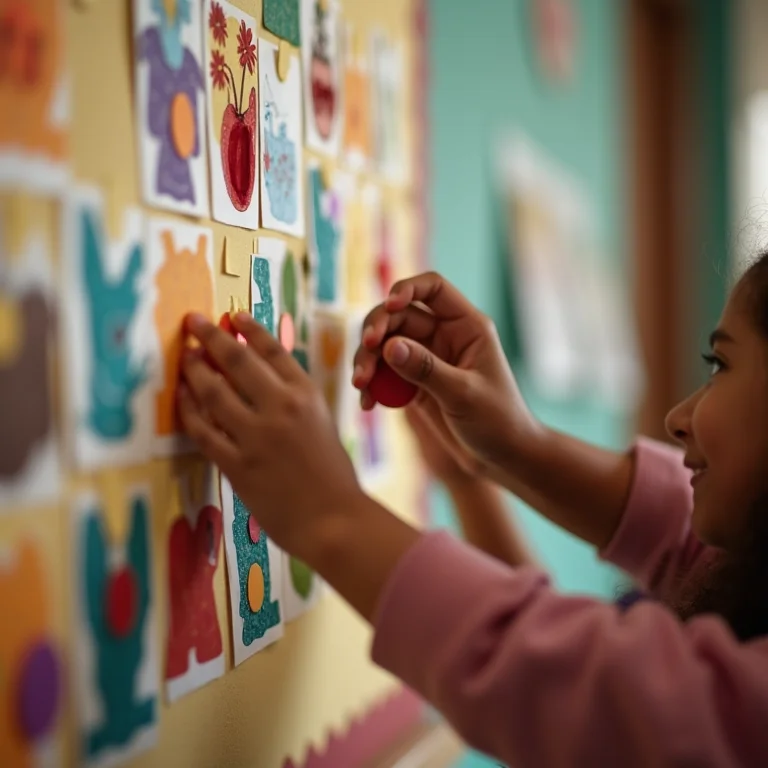 Crianças brincando e aprendendo sobre a cultura afro-brasileira em um painel educativo