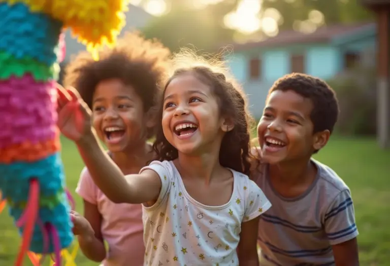 Crianças se divertindo em festa de aniversário infantil.