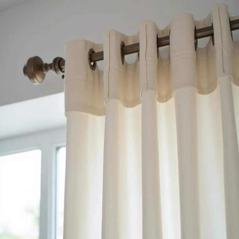 Detalhe da largura de uma cortina.