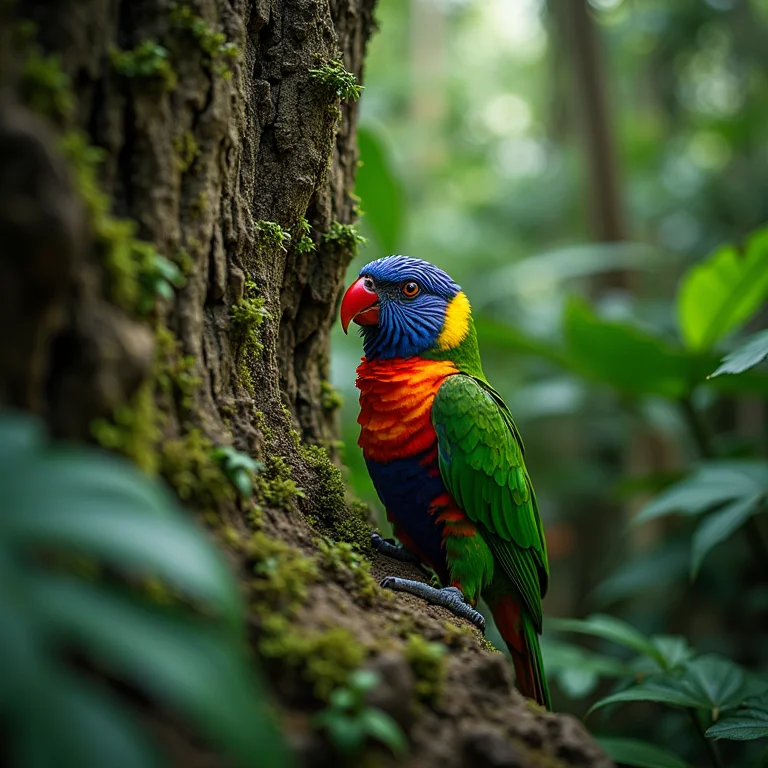 Detalhes da vegetação exuberante da Amazônia
