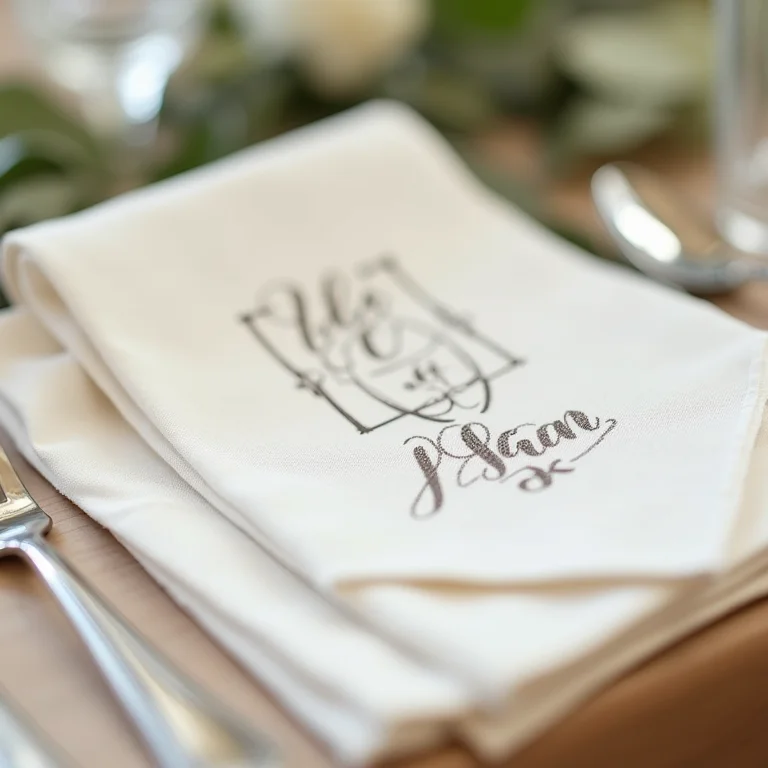 Detalhes decorativos personalizados para casamento com monogramas e caligrafia