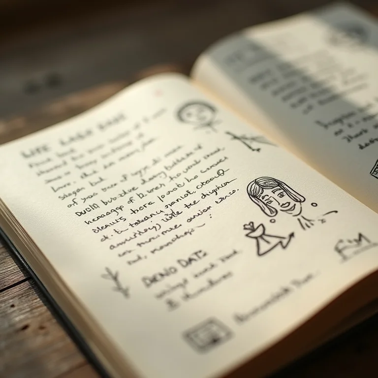 Diário artesanal com história