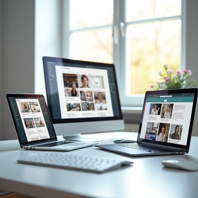 Diferentes plataformas de blogging em telas de computador
