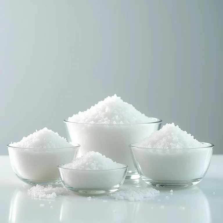 Diferentes tipos de sal para tratamento de piscina.