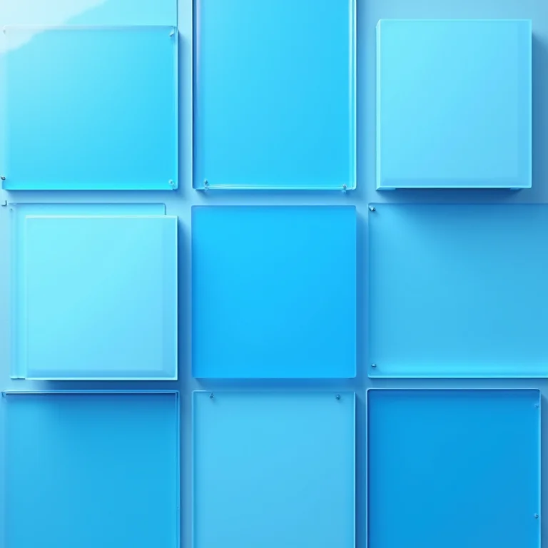 Diferentes tipos de telhas de policarbonato azul com diferentes tons e níveis de transparência