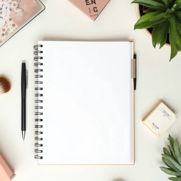 Diversos nichos de blog representados em flat lay