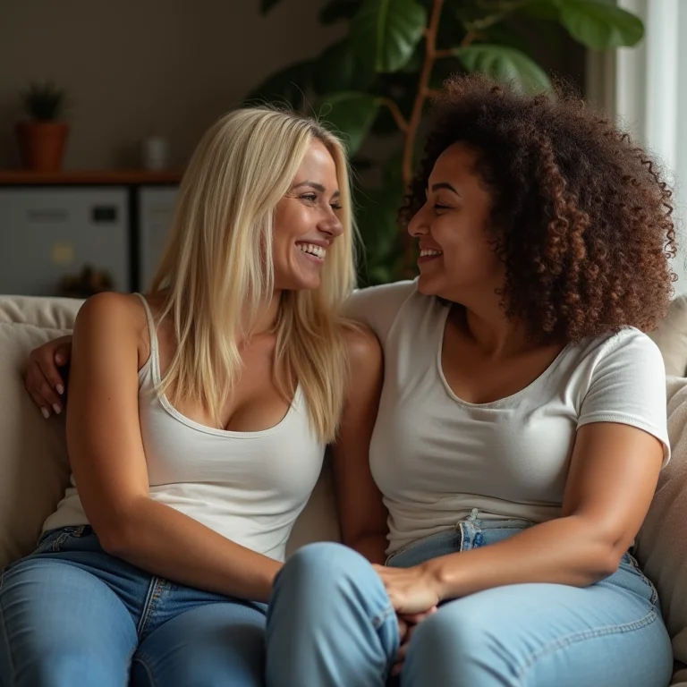 Duas amigas conversando intimamente
