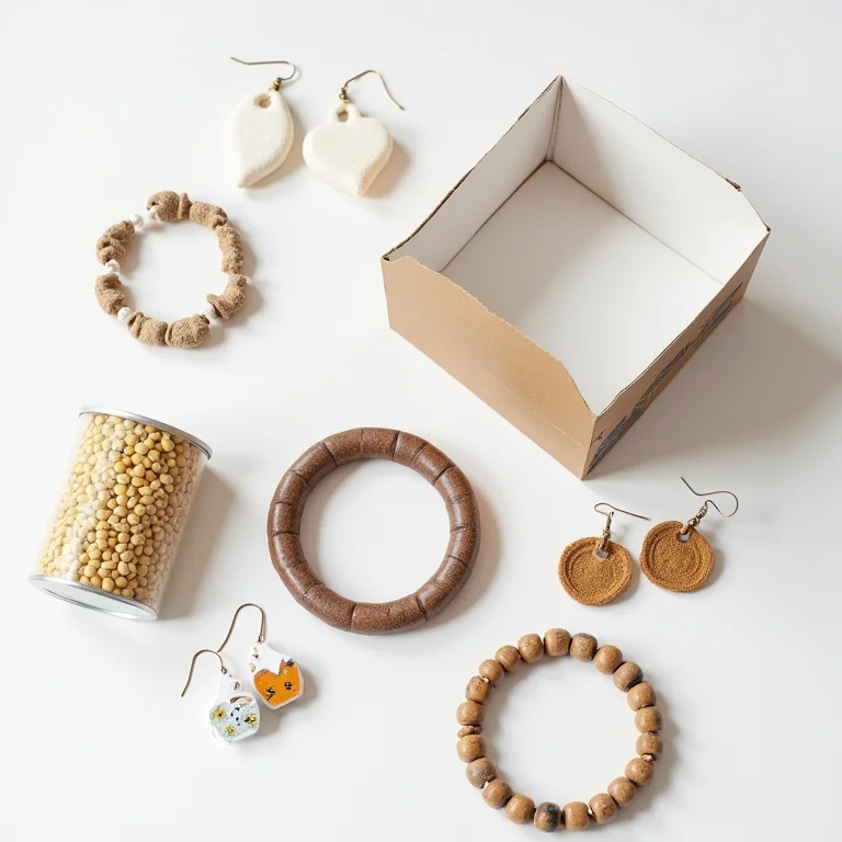 Embalagens transformadas em acessórios de moda.