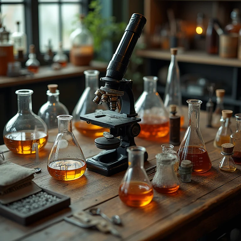 Equipamentos de laboratório de química vintage